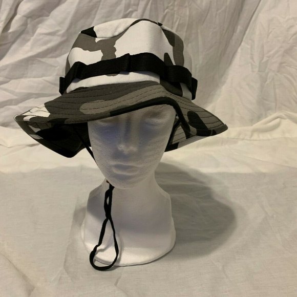 NEW B/W BDU ARCTIC SNOW URBAN WINTER HUNTING FISHING BOONIE SUN HATS - Picture 2 of 12
